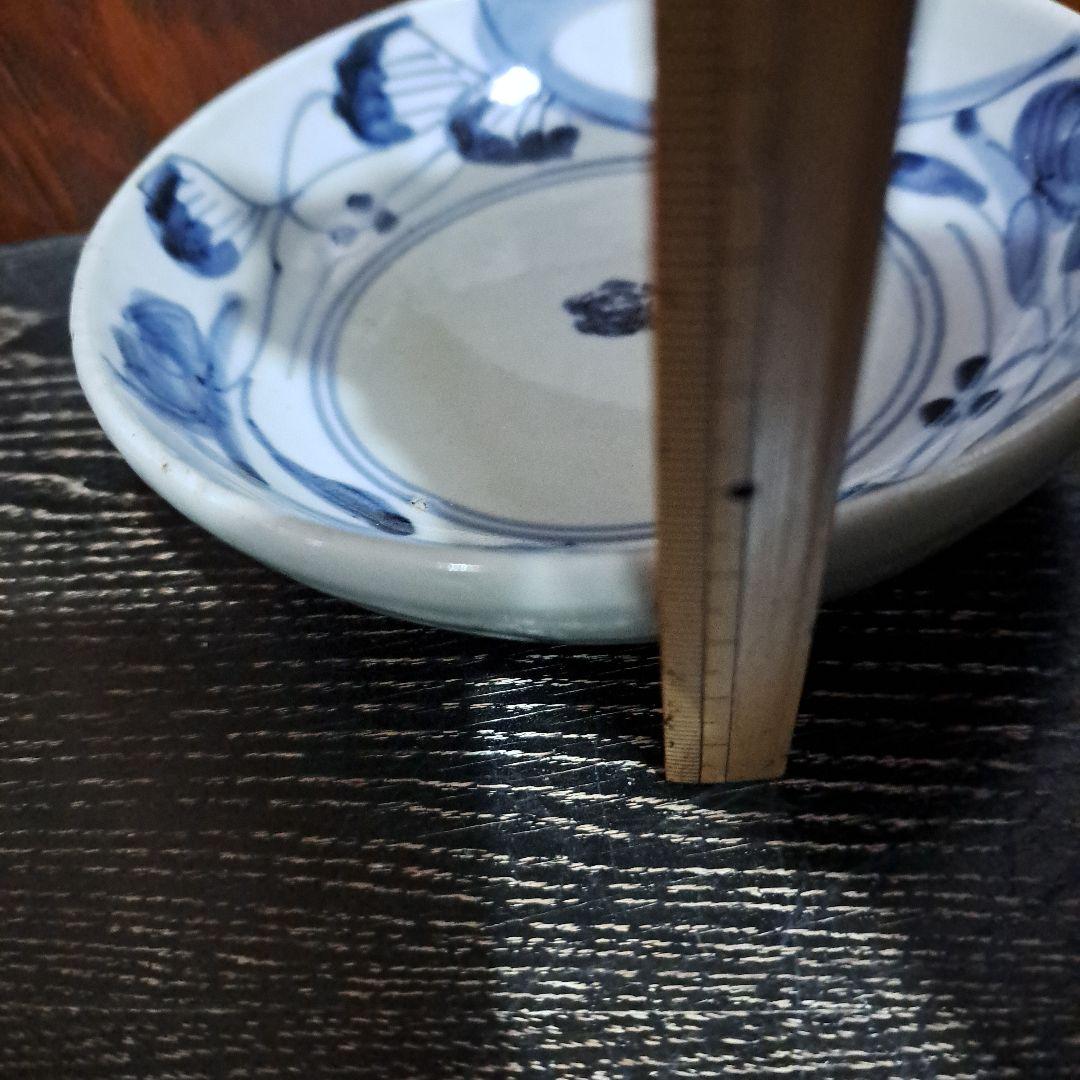 初期伊万里　呉須初期　珍品渦福　希少品　五弁花　中鉢　染付青磁　一客