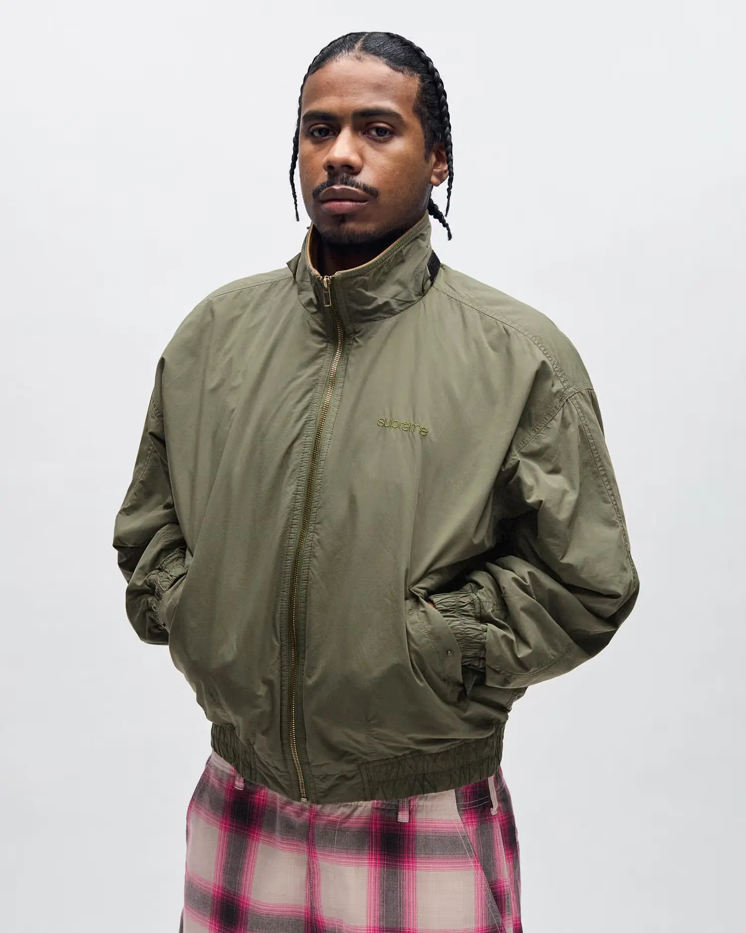 Supreme Leather Collar Utility Jacket